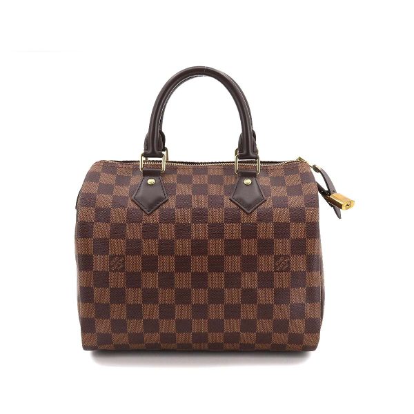 1 Louis Vuitton Damier Speedy 25 Hand Bag Ebene Brown Gold Hardware