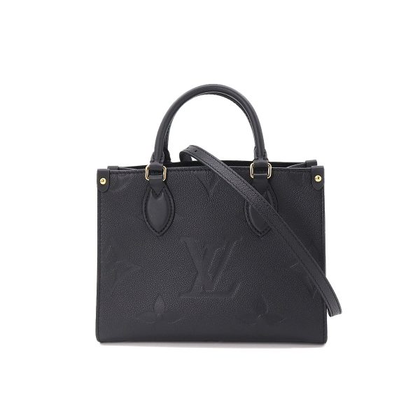1 Louis Vuitton Monogram Emplant Onthego PM 2 Way Tote Shoulder Bag Noir