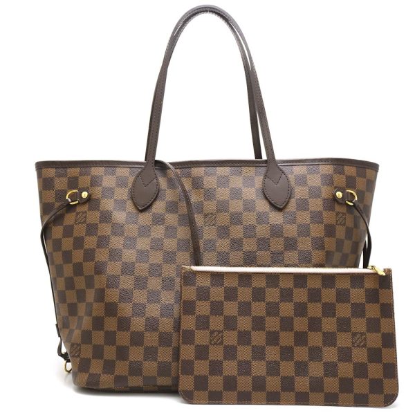 1 Louis Vuitton Damier Neverfull MM Rose Ballerine Tote Bag Brown