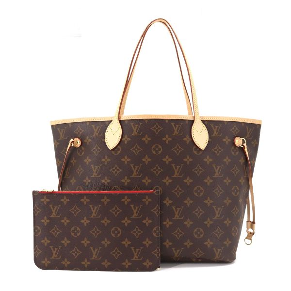 1 Louis Vuitton Monogram Neverfull MM Tote Bag Brown