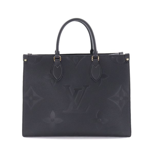 1 Louis Vuitton Monogram Emplant Onthego MM 2 Way Tote Shoulder Bag Noir