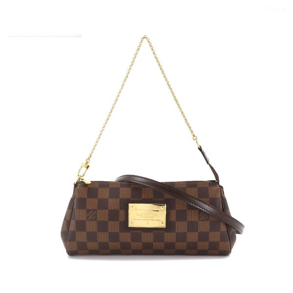 1 Louis Vuitton Damier Eva 2 way Hand Shoulder Bag Ebene Brown