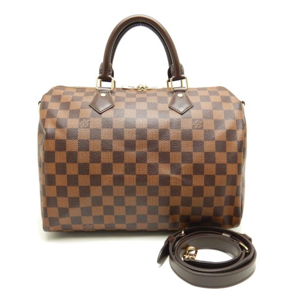 1 Louis Vuitton Damier Speedy Bandouliere 30 Ebene Boston Bag Brown