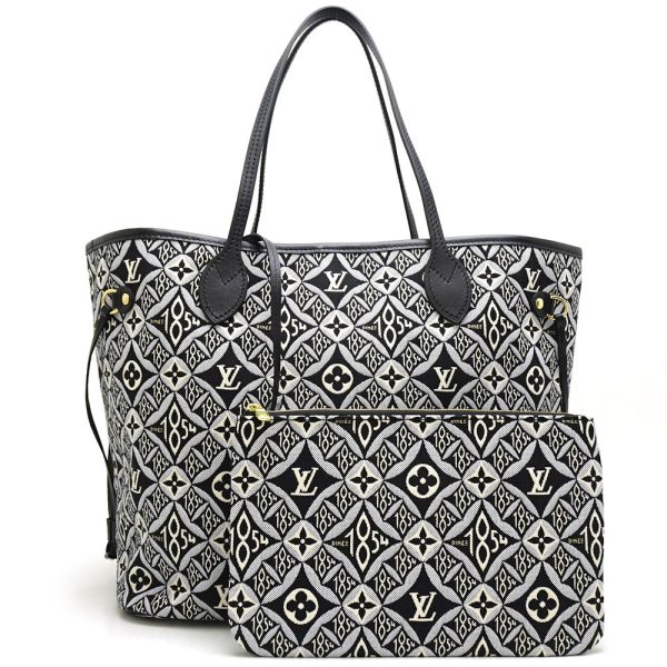 1 Louis Vuitton Neverfull MM Gray Monogram Jacquard Tote Bag