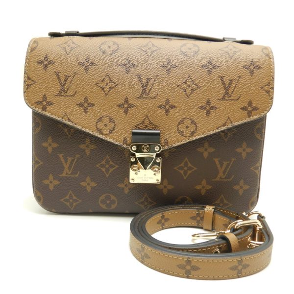 1 Louis Vuitton Monogram Reverse Pochette Metis MM 2WAY Bag Brown