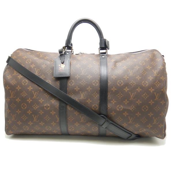 1 Louis Vuitton Monogram Macassar Keepall Bandouliere 55 Brown Boston Bag