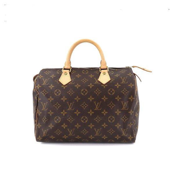 1 Louis Vuitton Monogram Speedy 30 HandBag Brown Gold Hardware