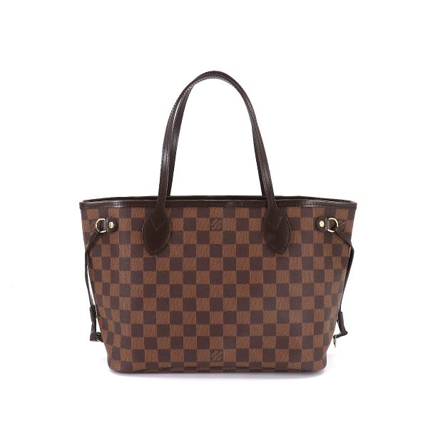 1 Louis Vuitton Damier Neverfull PM Tote Bag Ebene Brown