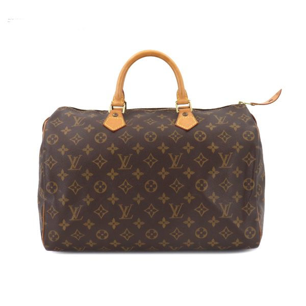 1 Louis Vuitton Monogram Speedy 35 Hand Bag Brown Gold Hardware