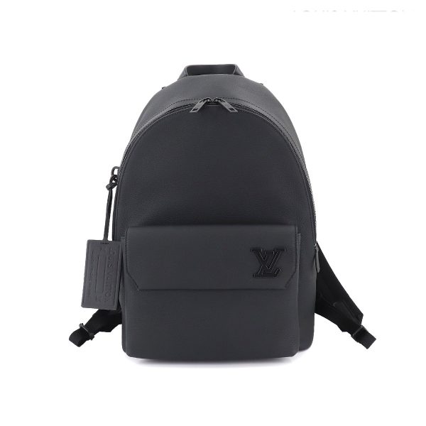 1 Louis Vuitton Aerogram Takeoff Backpack Rucksack Leather Black