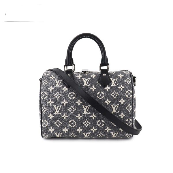 1 Louis Vuitton Jacquard Denim Speedy Bandouliere 25 Shoulder Bag