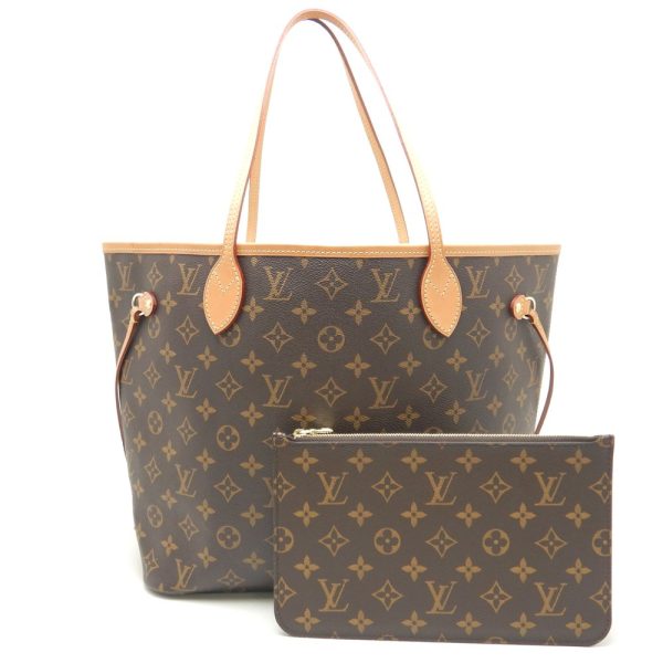 1 Louis Vuitton Monogram Neverfull MM Beige Tote Bag