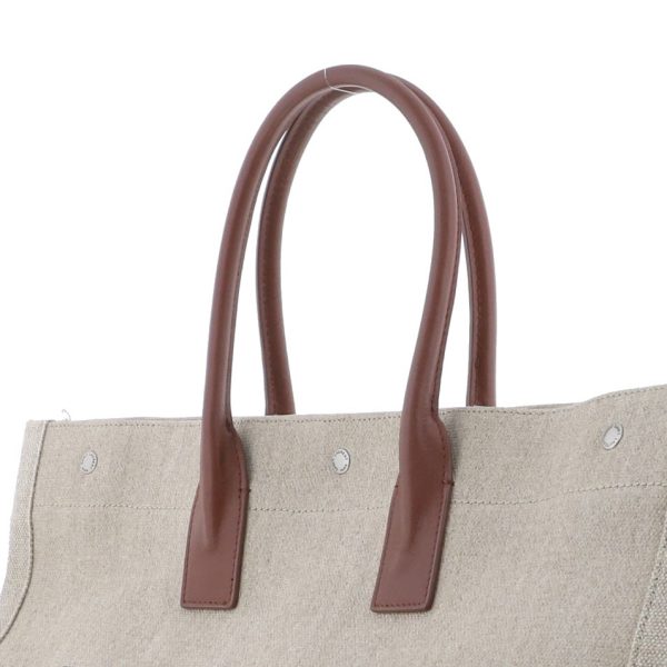 1240004026698 3 Saint Laurent Rive Gauche Canvas Leather Tote Bag