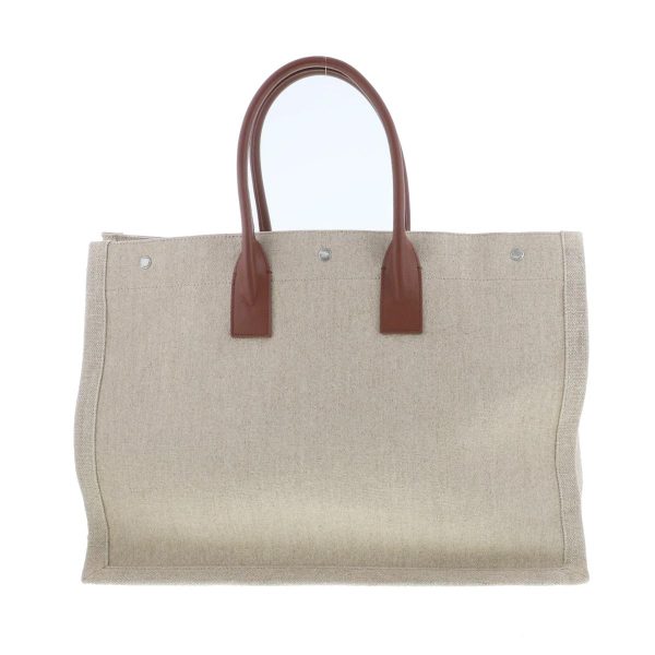 1240004026698 4 Saint Laurent Rive Gauche Canvas Leather Tote Bag