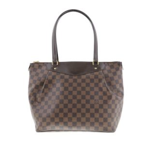 1240005024092 1 1 Louis Vuitton Kensington Bowling Damier Handbag Leather Brown