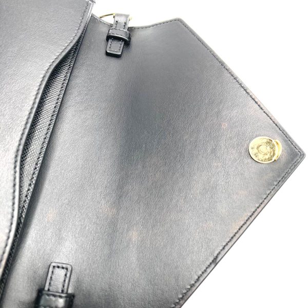 1240007020617 11 Prada Saffiano Leather Shoulder Bag Black