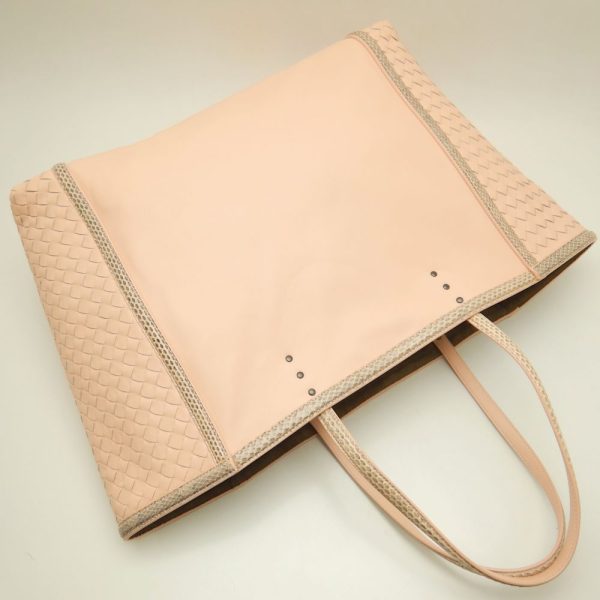 151535 3 Bottega Veneta Ayers Tote Bag Leather Salmon Pink