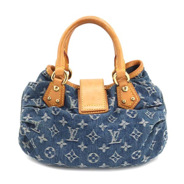 2 Louis Vuitton Monogram Denim Pleaty Canvas Leather Blue