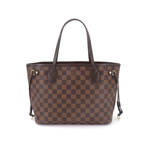 2 Louis Vuitton Damier Neverfull PM Tote Bag Brown Gold Hardware