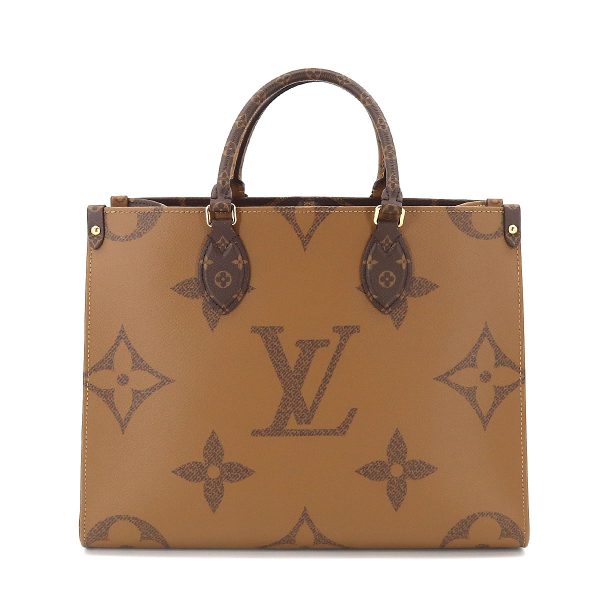 2 Louis Vuitton Giant Monogram On The Go MM 2 Way Tote Shoulder Bag