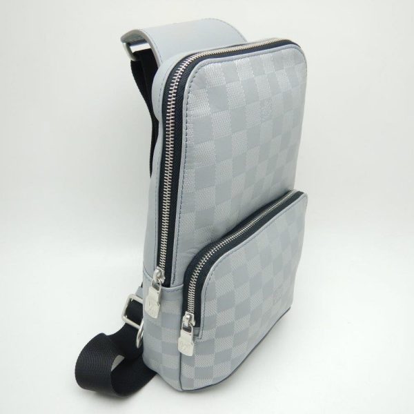 2 Louis Vuitton Damier Anfini Avenue Sling Bag Silver Gray Body Bag