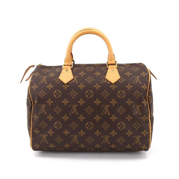 2 Louis Vuitton Monogram Speedy 30 Hand Bag Brown Gold Hardware