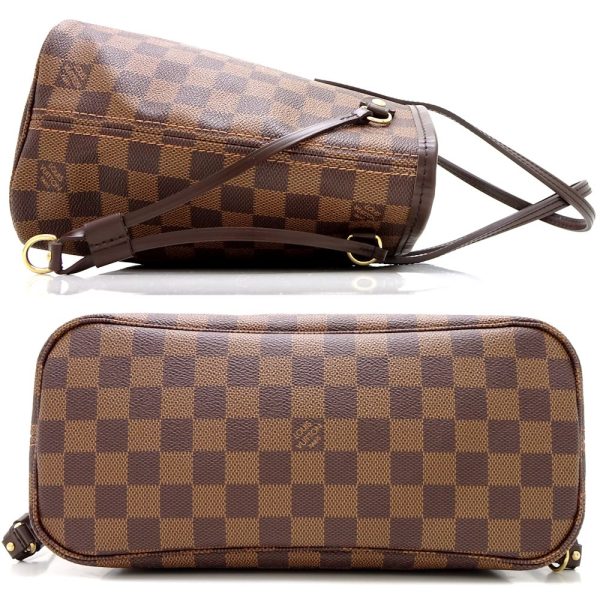 2 Louis Vuitton Damier Neverfull PM Ebene Tote Bag Brown