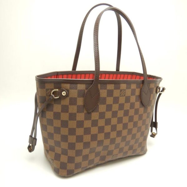 2 Louis Vuitton Damier Neverfull PM Ebene Tote Bag Brown