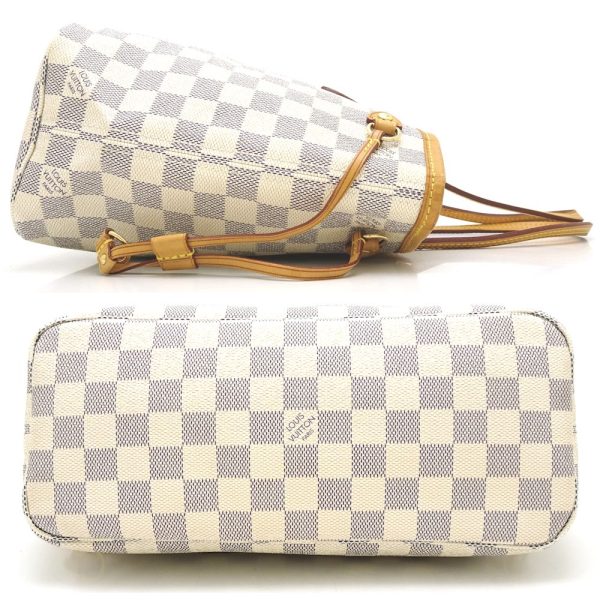 2 Louis Vuitton Neverfull PM Damier Azur Tote Bag White