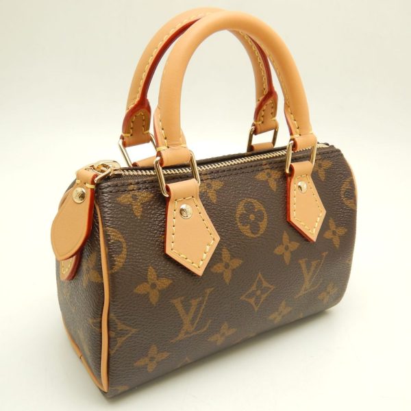 2 Louis Vuitton Monogram Nano Speedy Handbag Brown