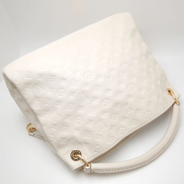 2 Louis Vuitton Artsy MM Shoulder Bag Emplant Neige White