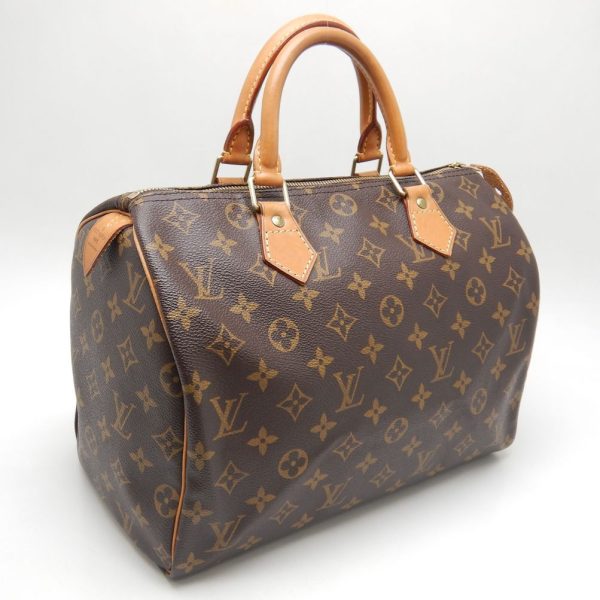 2 Louis Vuitton Monogram Speedy 30 Handbag Brown