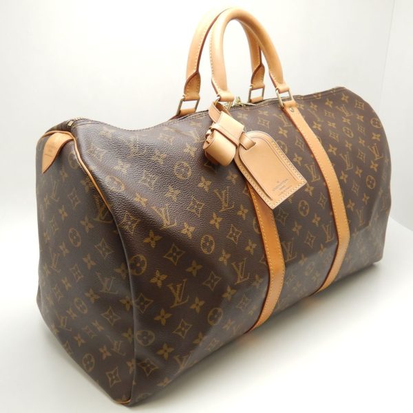 2 Louis Vuitton Monogram Keepall 50 Boston Bag Brown