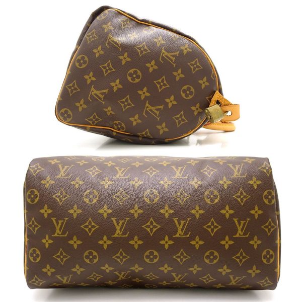 2 Louis Vuitton Monogram Speedy 35 Handbag Brown