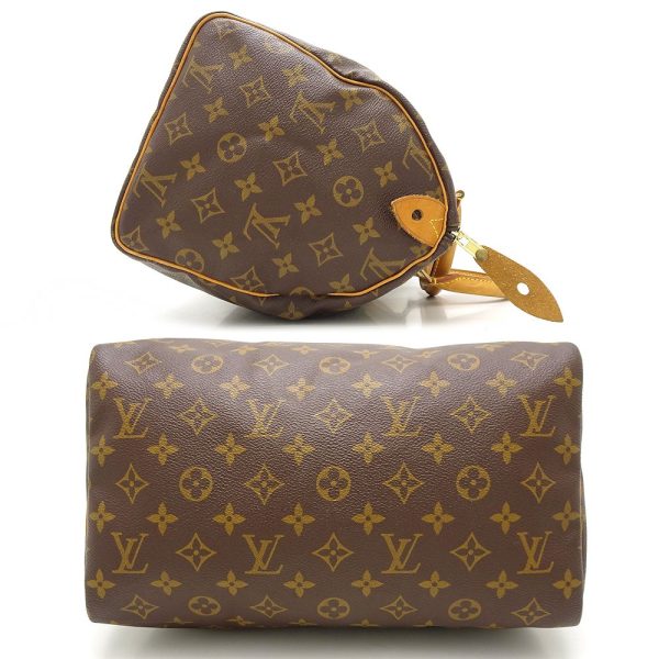 2 Louis Vuitton Monogram Speedy 30 Handbag Brown