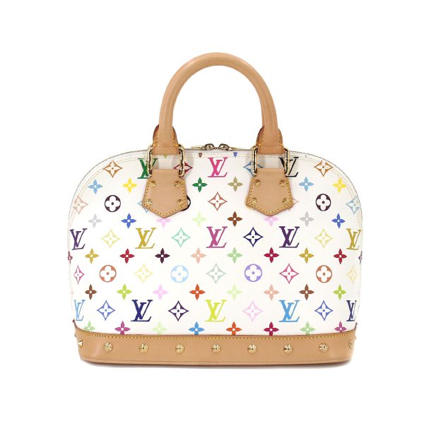 2 Louis Vuitton Monogram Multicolor Alma HandBag White