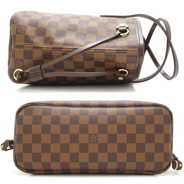 2 Louis Vuitton Damier Neverfull PM Ebene Tote Bag Brown