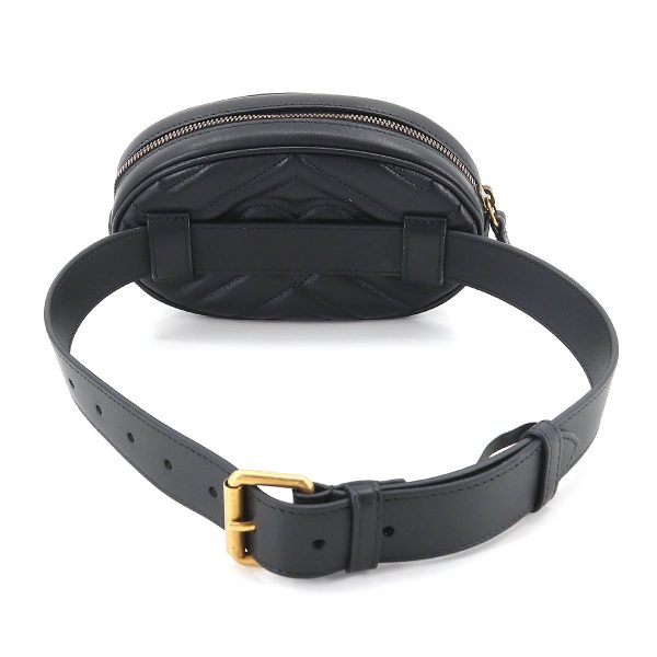 2 Gucci GG Marmont Belt Bag Waist Pouch Leather Black