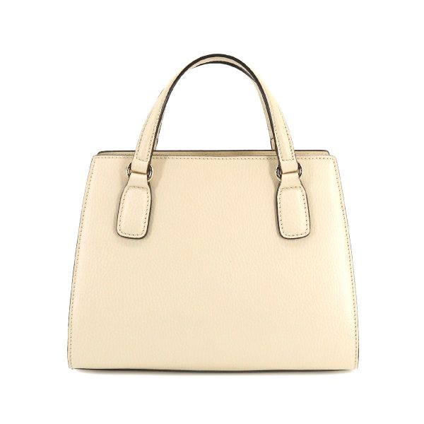 2 Gucci Soho Interlocking GG Shoulder Bag Leather White Ivory