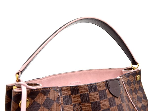 2 Louis Vuitton Kaisa Hobo Bag Shoulder Messenger Bag Damier Rose Ballerine