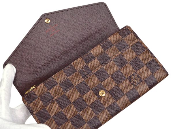 2 Louis Vuitton Portefeuille Sarah Wallet Coin Purse Damier Ebene