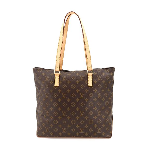 2 Louis Vuitton Monogram Cabas Mezzo Tote Bag Brown Gold Metal Fittings