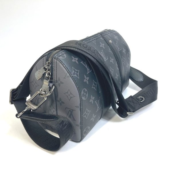 2 Louis Vuitton Monogram Eclipse City Keepall Crossbody Black