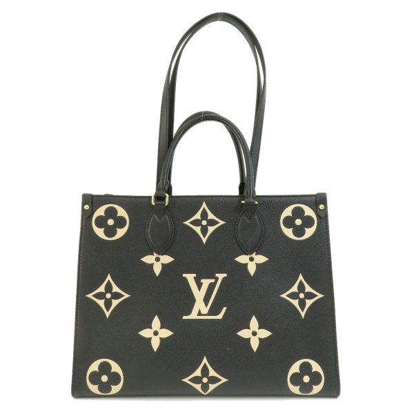 2 Louis Vuitton On The Go MM Bicolor Black Beige Handbag Amplant