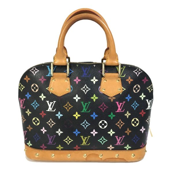 2 Louis Vuitton Monogram Alma PM Bag Handbag Multicolor Black