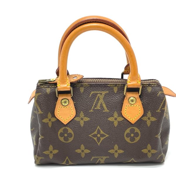 2 Louis Vuitton Monogram Mini Speedy Bag Pouch Handbag Brown