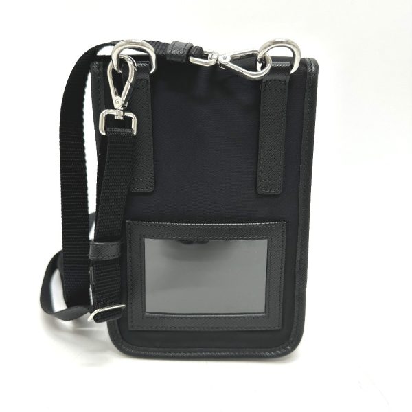 2 Prada Plate Case Smartphone Shoulder Bag Black