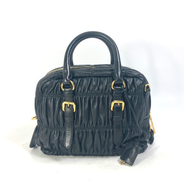 2 Prada Gathered Handbag Black