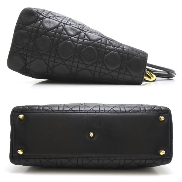 2 Christian Dior Lady Dior Cannage Lambskin Black