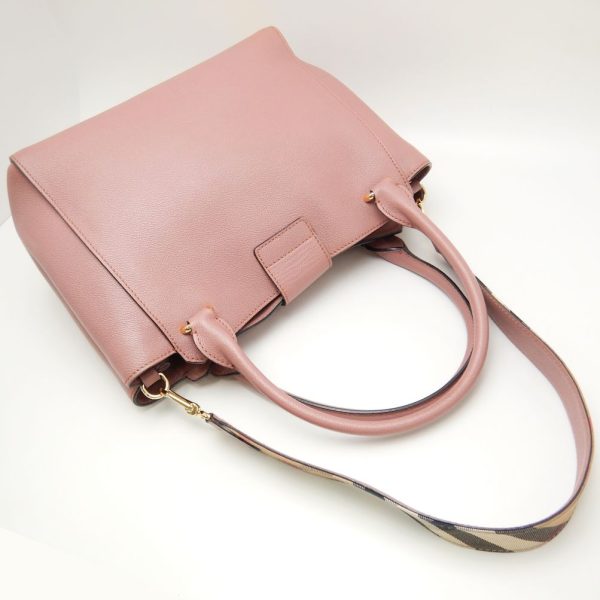 2 Burberry 2way Handbag Leather Mauve Pink